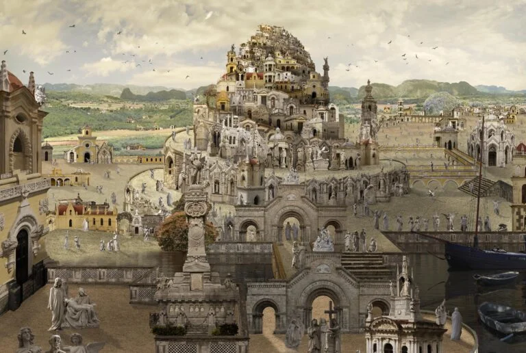 Mythe de Babel 14 d’après La Tour de Babel de Abel Grimmer-180×268